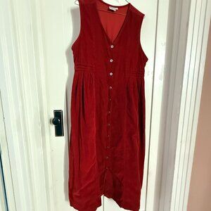 MATCH USA MAXI Brick/Rust/Red/Orange Vintage Corduroy Dress (Women's M)